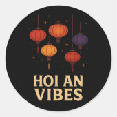 Magie van Hoi An – Lantaarn Kunst Ronde Sticker (Voorkant)