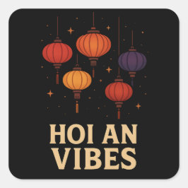 Magie van Hoi An – Lantaarn Kunst Vierkante Sticker