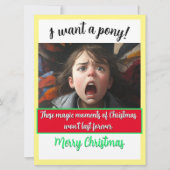 Magie van Kerstmis IK WIL EEN PONY! Feestdagenkaart (Voorkant)