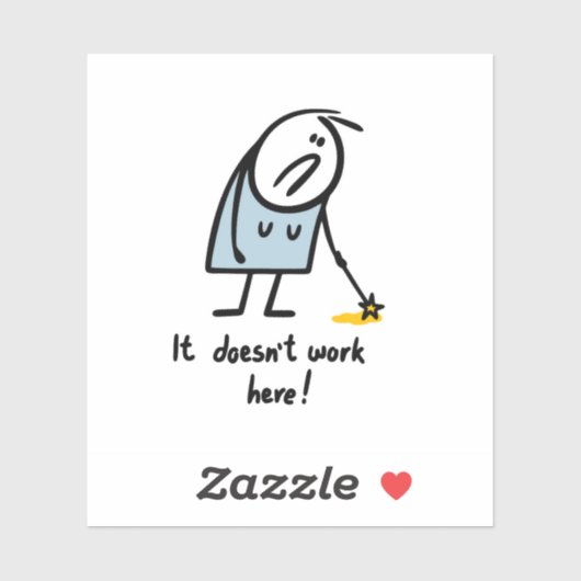 Magie werkt niet sticker (Vel)