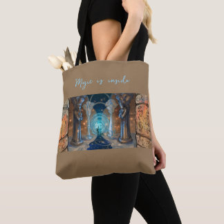 Magie zit in fantasie magie kunst tote bag