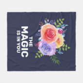 Magie zit in je Inspirerend Floral Design Fleece Deken (Voorkant (Horizontaal))