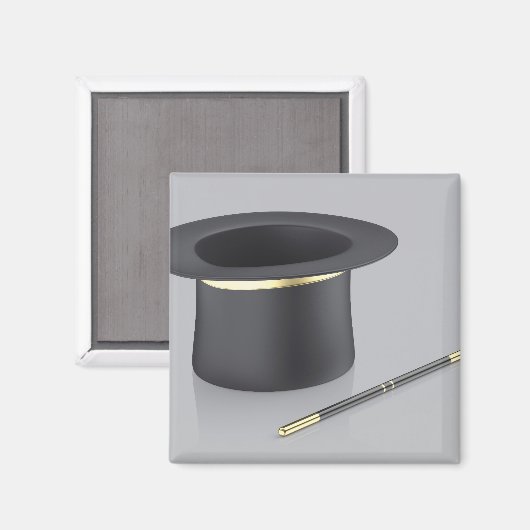 Magiër hoge hoed en toverstaf magneet (Voorkant / Achterkant)