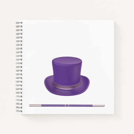 Magiër hoge hoed en toverstaf notitieboek (Voorkant)