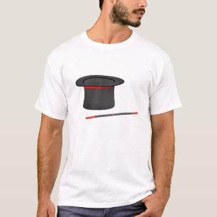 Magiër hoge hoed en toverstaf t-shirt