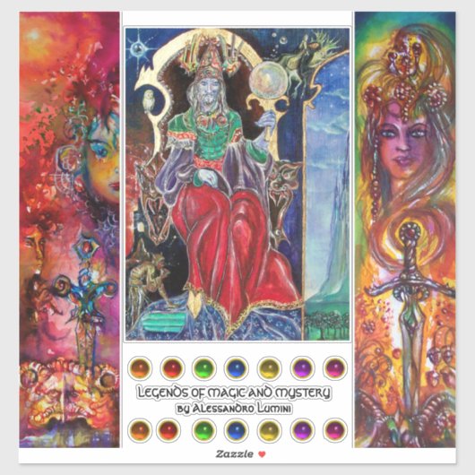 Magiër Koning, Epic Zwaarden, Excalibur, Durendal, Sticker (Vel)