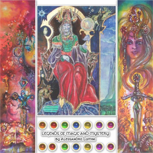 Magiër Koning, Epic Zwaarden, Excalibur, Durendal, Sticker (Voorkant)