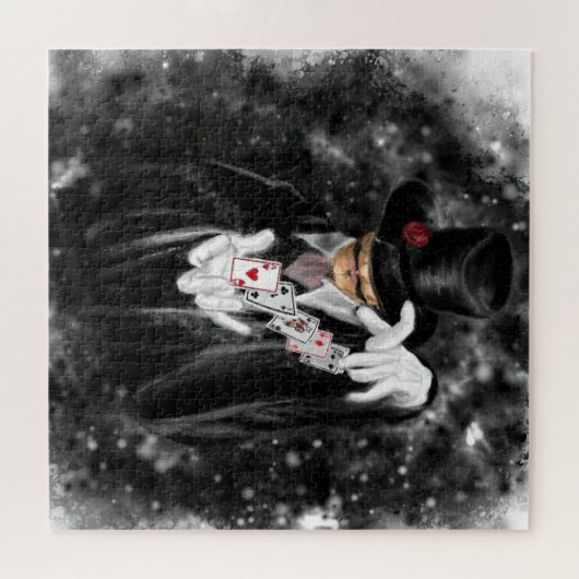 Magiër met speelkaarten Abracadabra Puzzel (Horizontaal)