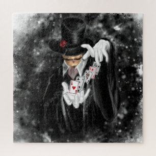 Magiër met speelkaarten Abracadabra Puzzel