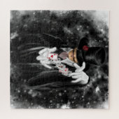 Magiër met speelkaarten Abracadabra Puzzel Legpuzzel (Horizontaal)