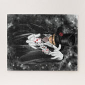 Magiër met speelkaarten Jigsaw Puzzel (Horizontaal)