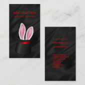 Magiër Pet Konijn Magische Top Hat Satin Visitekaartje (Voorkant / Achterkant)