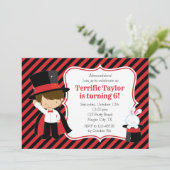 Magiër Uitnodigingen voor Jongens (Rood Zwart) (Staand voorkant)