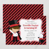 Magiër Uitnodigingen voor Jongens (Rood Zwart) (Voorkant / Achterkant)