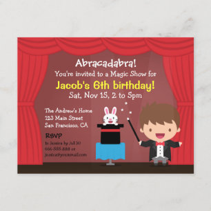 Magiëtjoch Magic Kids Birthday Party Invitations Kaart