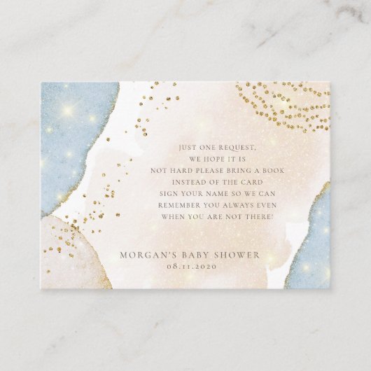 Magisch Abstract glitterboek voor een Baby Informatiekaartje (Voorkant)