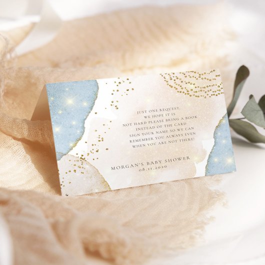 Magisch Abstract glitterboek voor een Baby Informatiekaartje