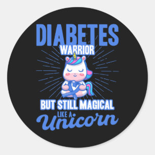 Magisch als een eenhoorndiabetes bewustzijn ronde sticker