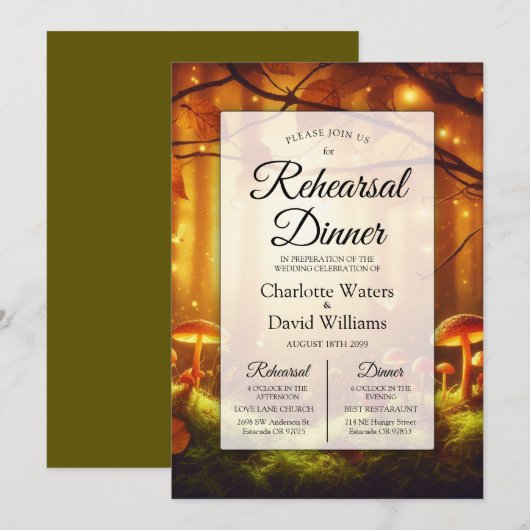 Magisch Amber Forest Sprookjesachtig repetitiedine Kaart (Voorkant / Achterkant)