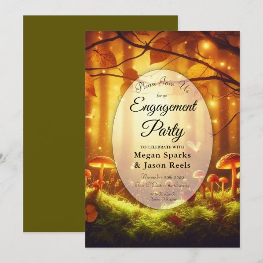 Magisch Amber Forest sprookjesachtige verlovingsfe Kaart (Voorkant / Achterkant)