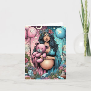 Magisch Baby shower   genderonthulling Notitiekaartje
