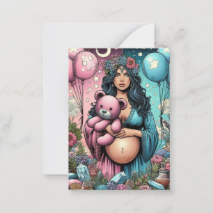 Magisch Baby shower genderonthulling Notitiekaartje
