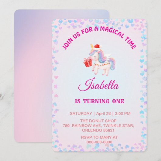 Magisch Ballet regenboog gradiënt 1e verjaardagsfe Kaart (Voorkant / Achterkant)