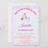 Magisch Ballet regenboog gradiënt 1e verjaardagsfe Kaart (Voorkant)