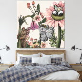 Magisch Beer feeën botanische kunst aan de muur Pr Canvas Afdruk (Insitu (Slaapkamer))