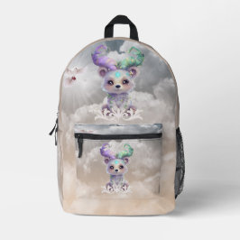 Magisch beren welp in pastel glitter. bedrukte rugzak