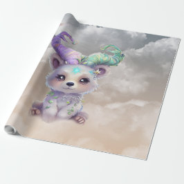 Magisch beren welp in pastel glitter. cadeaupapier