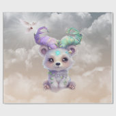 Magisch beren welp in pastel glitter. cadeaupapier (Vlak)