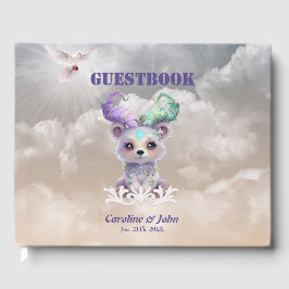 Magisch beren welp in pastel glitter. gastenboek