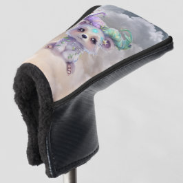 Magisch beren welp in pastel glitter. golfheadcover