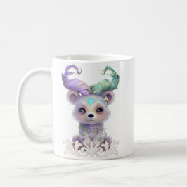 Magisch beren welp in pastel glitter. koffiemok
