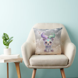 Magisch beren welp in pastel glitter. kussen