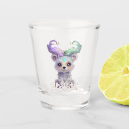 Magisch beren welp in pastel glitter. shot glas