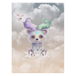 Magisch beren welp in pastel glitter. tafelkleed
