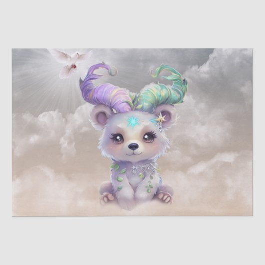 Magisch beren welp in pastel glitter. tissuepapier (Voorkant)