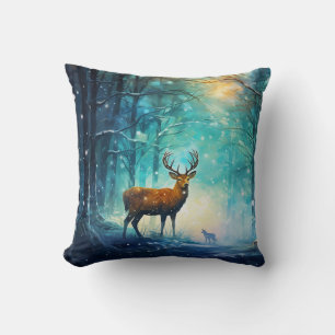 Magisch Besneeuwd Bos Kunst-82109 Kussen