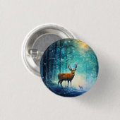 Magisch Besneeuwd Bos Kunst-82109 Ronde Button 3,2 Cm (Voorkant /achterkant)