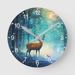 Magisch Besneeuwd Bos Kunst-82109 Ronde Klok