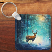 Magisch Besneeuwd Bos Kunst-82109 Sleutelhanger (Voorkant)