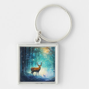 Magisch Besneeuwd Bos Kunst-82109 Sleutelhanger