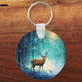 Magisch Besneeuwd Bos Kunst-82109 Sleutelhanger (Voorkant)
