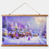 Magisch besneeuwd dorp hangend wandkleed (Voorkant)