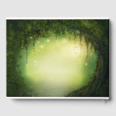 Magisch betoverd bos rustieke bruiloft op maat gastenboek (Achterkant)