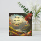 Magisch betoverd woudwaterkruid QR Code Wedding Kaart (Staand voorkant)