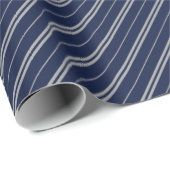 Magisch Blauw Grijs School Stripes Patroon Cadeaupapier (Rol Hoek)