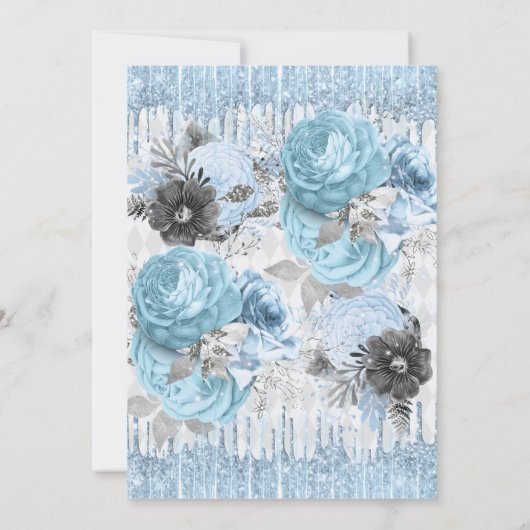 Magisch blauw ijs Alice in Wonderland Party Kaart (Achterkant)